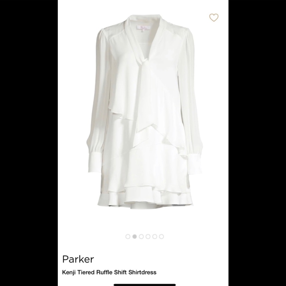 Parker Tiered Ruffle Shift Shirtdress Large